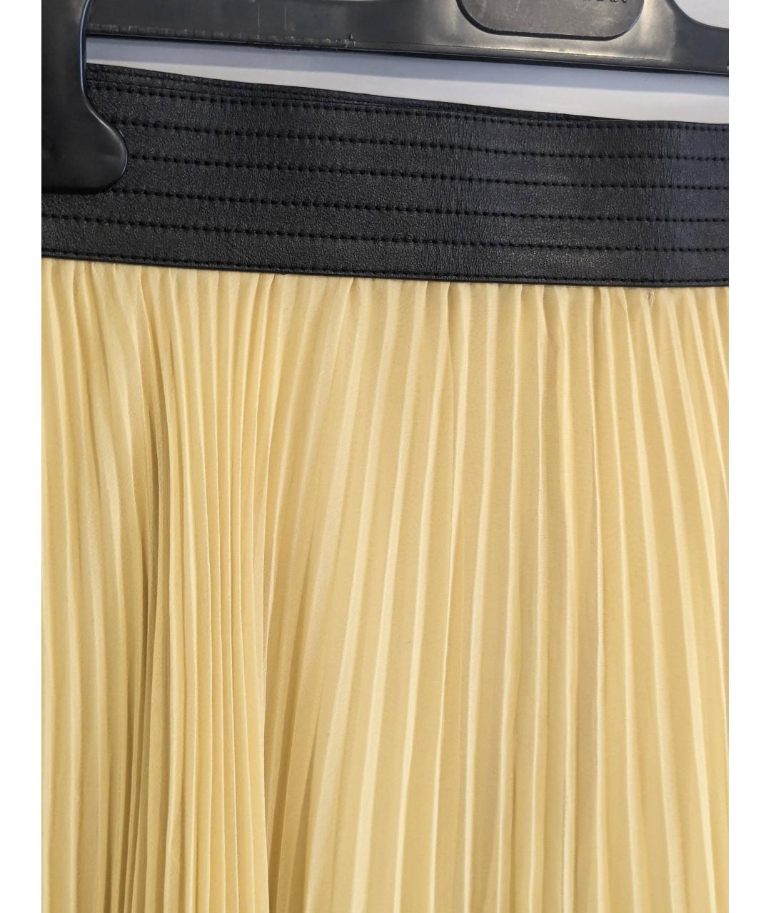 LOEWE Желтая шелковая юбка миди, фото 4