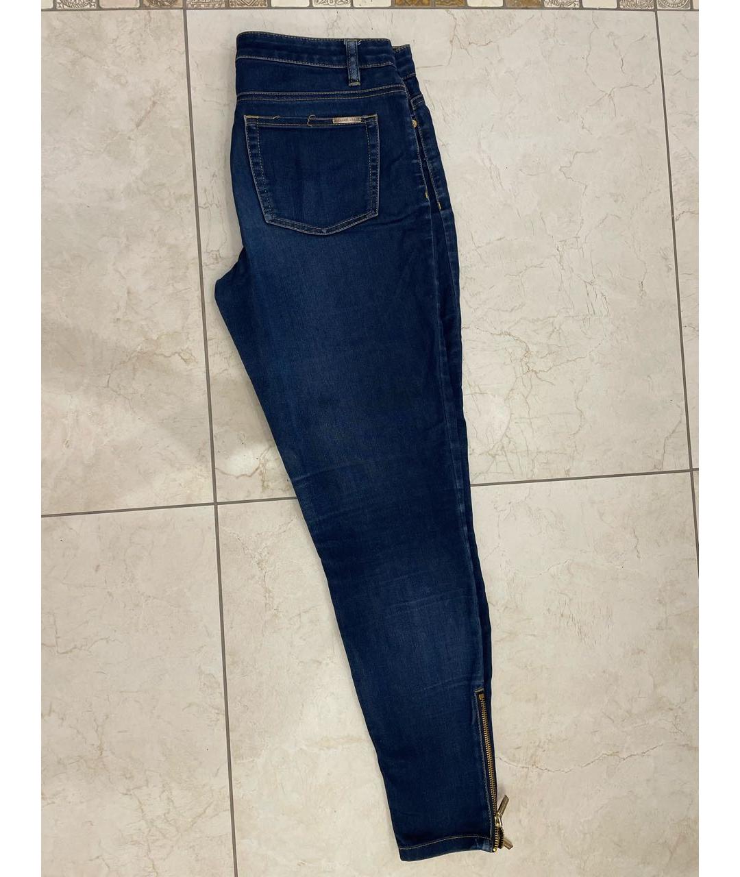 MICHAEL KORS Темно-синие хлопко-эластановые прямые джинсы, фото 5