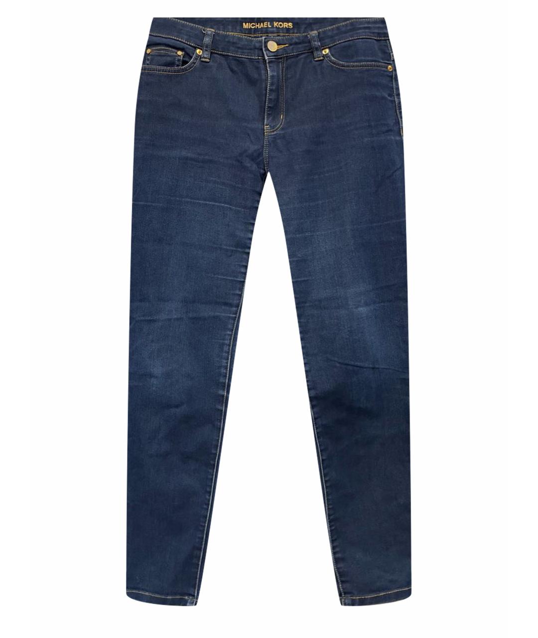MICHAEL KORS Темно-синие хлопко-эластановые прямые джинсы, фото 1