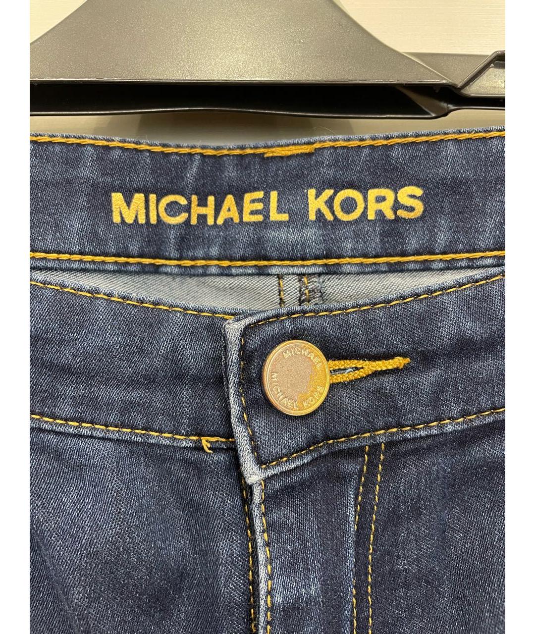 MICHAEL KORS Темно-синие хлопко-эластановые прямые джинсы, фото 3
