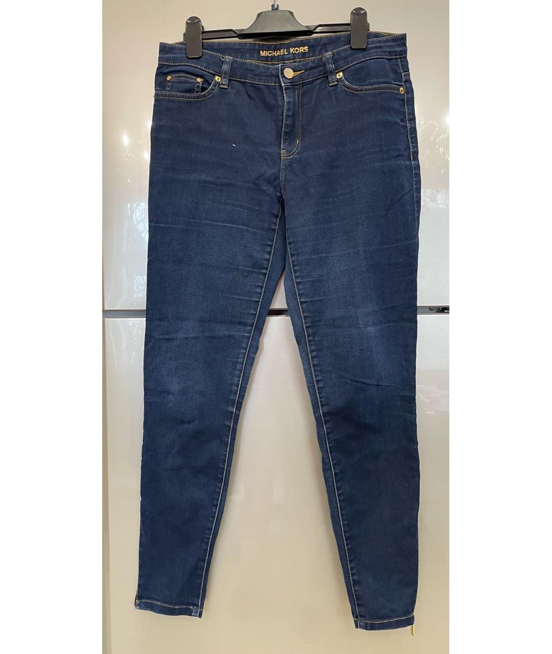 MICHAEL KORS Темно-синие хлопко-эластановые прямые джинсы, фото 9