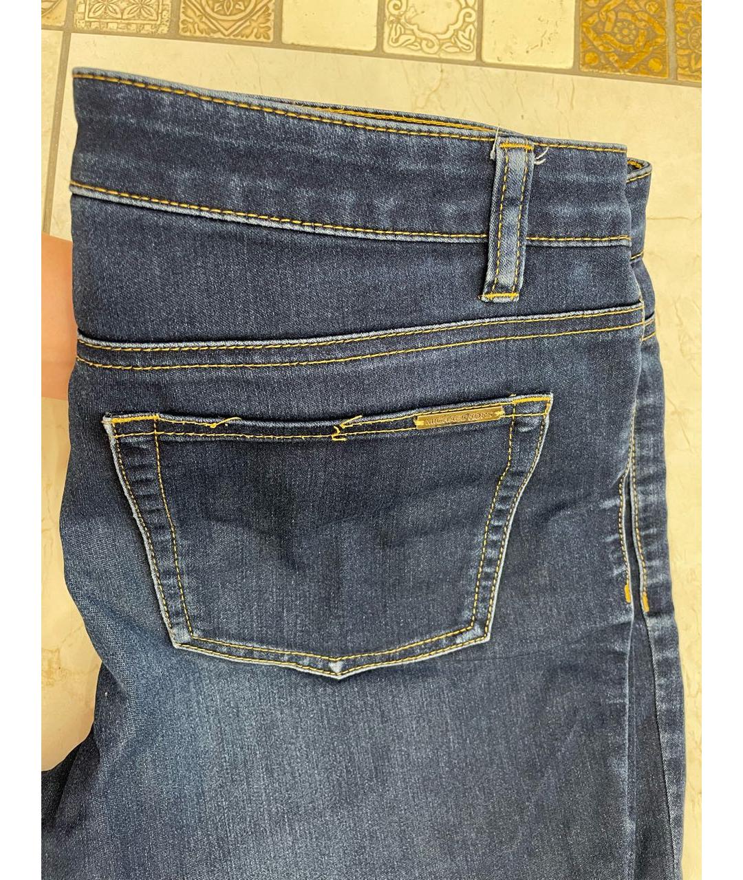 MICHAEL KORS Темно-синие хлопко-эластановые прямые джинсы, фото 6