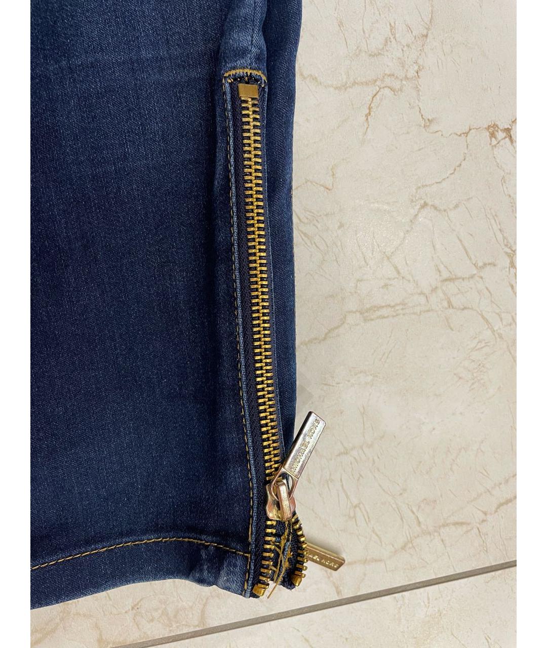MICHAEL KORS Темно-синие хлопко-эластановые прямые джинсы, фото 8
