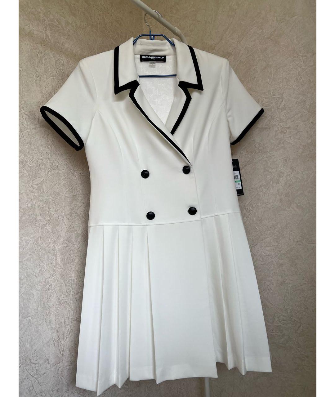 KARL LAGERFELD Белое вискозное повседневное платье, фото 8