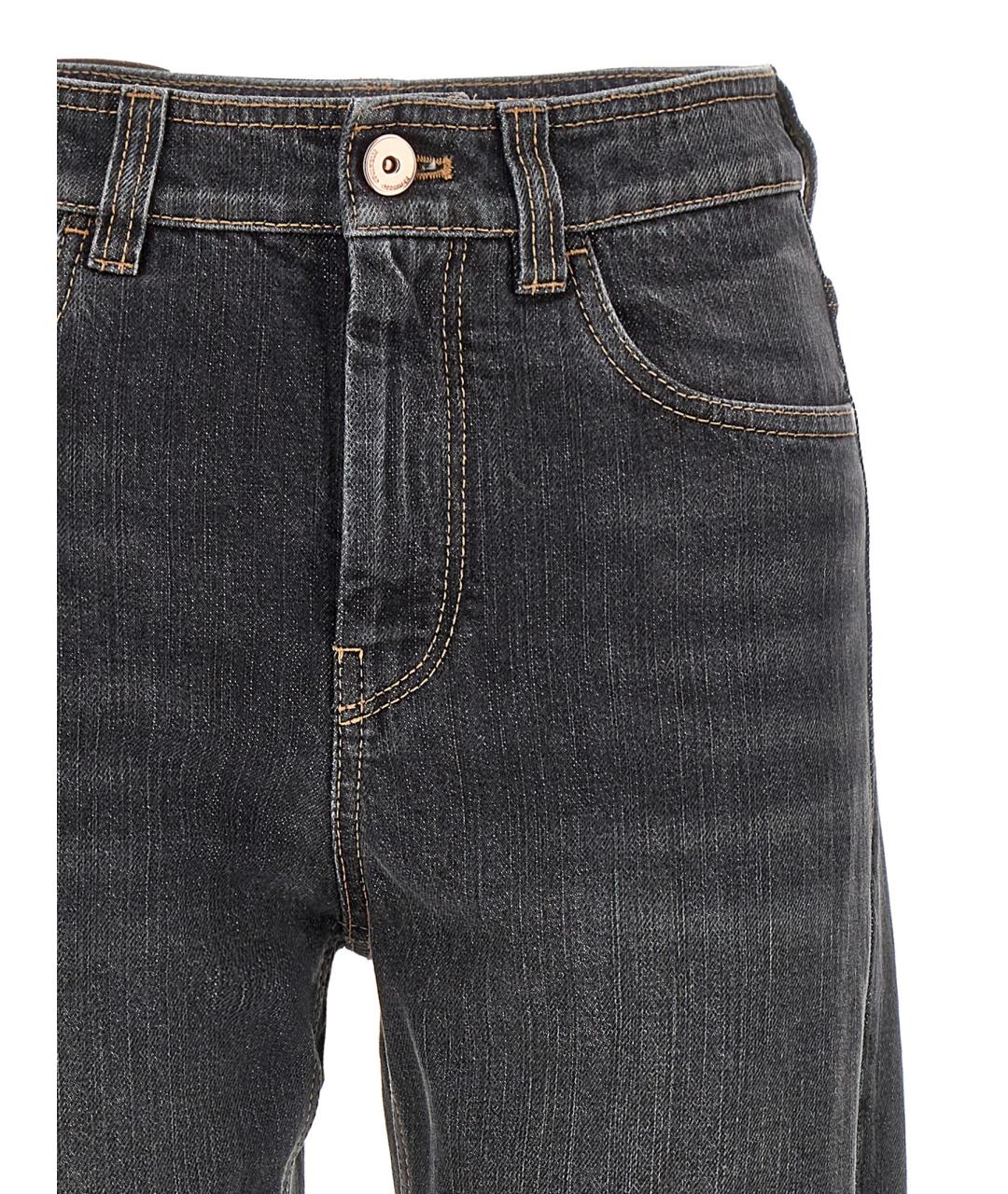 BRUNELLO CUCINELLI Серые хлопковые прямые джинсы, фото 3