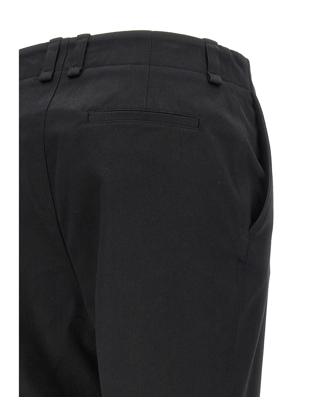 SAINT LAURENT Черные хлопковые прямые брюки, фото 4
