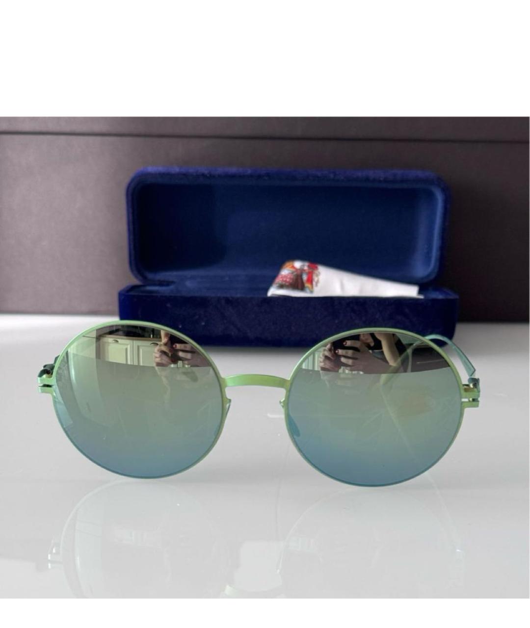 MYKITA Зеленые металлические солнцезащитные очки, фото 2