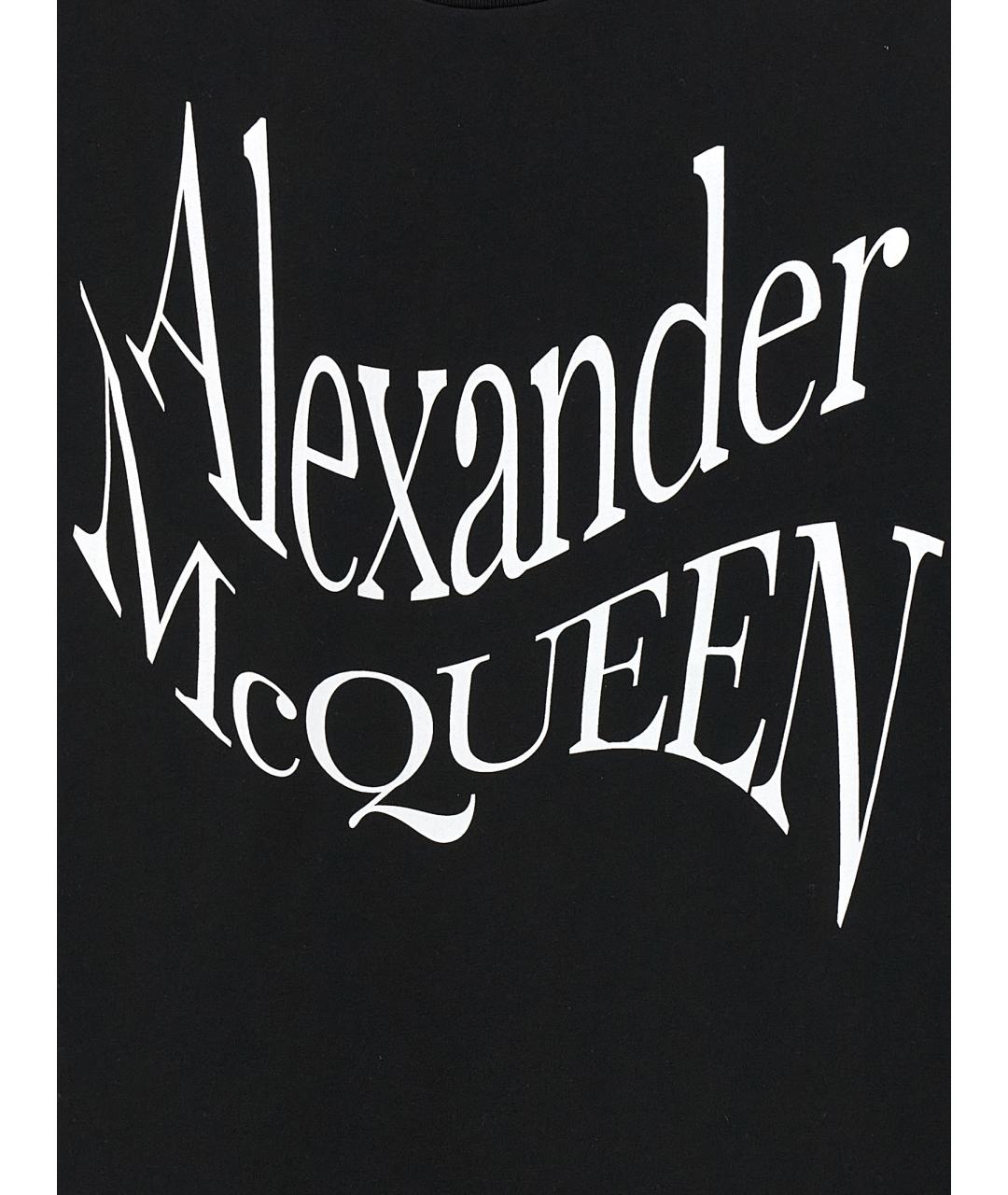ALEXANDER MCQUEEN Черная хлопковая футболка, фото 4