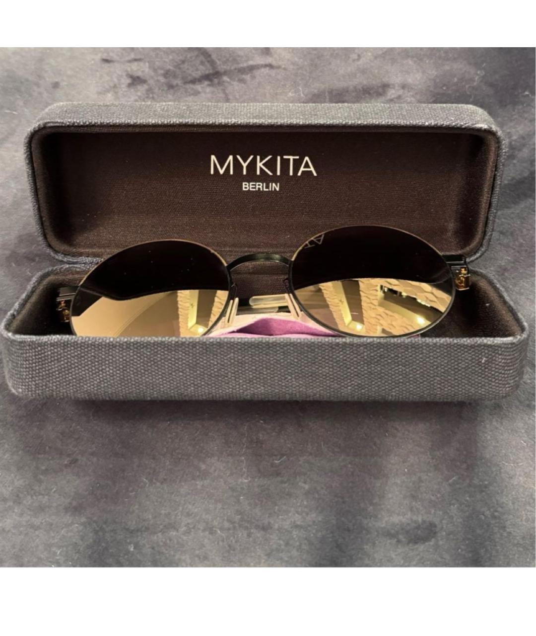MYKITA Золотые металлические солнцезащитные очки, фото 3