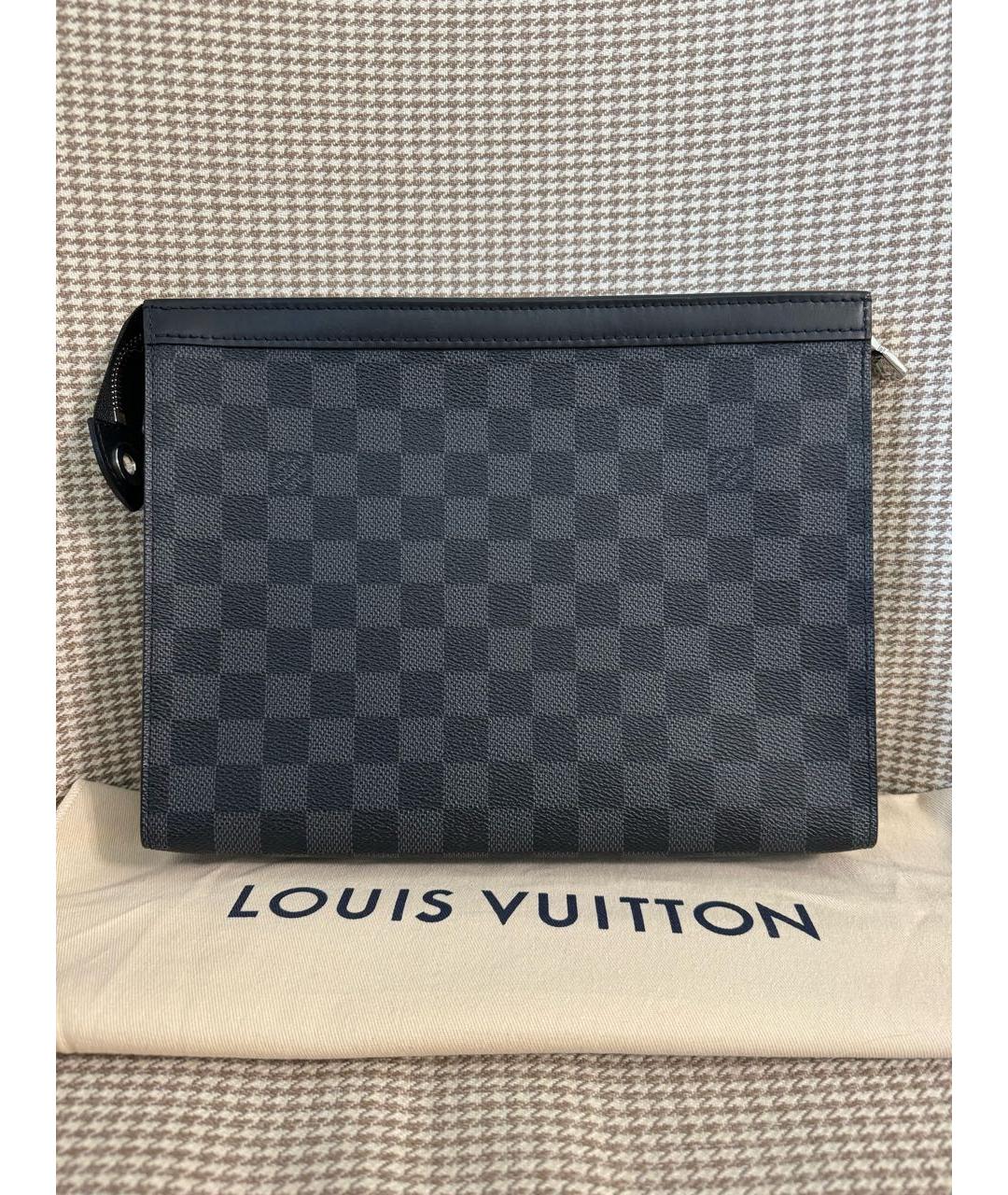 LOUIS VUITTON PRE-OWNED Антрацитовая папка для документов, фото 2