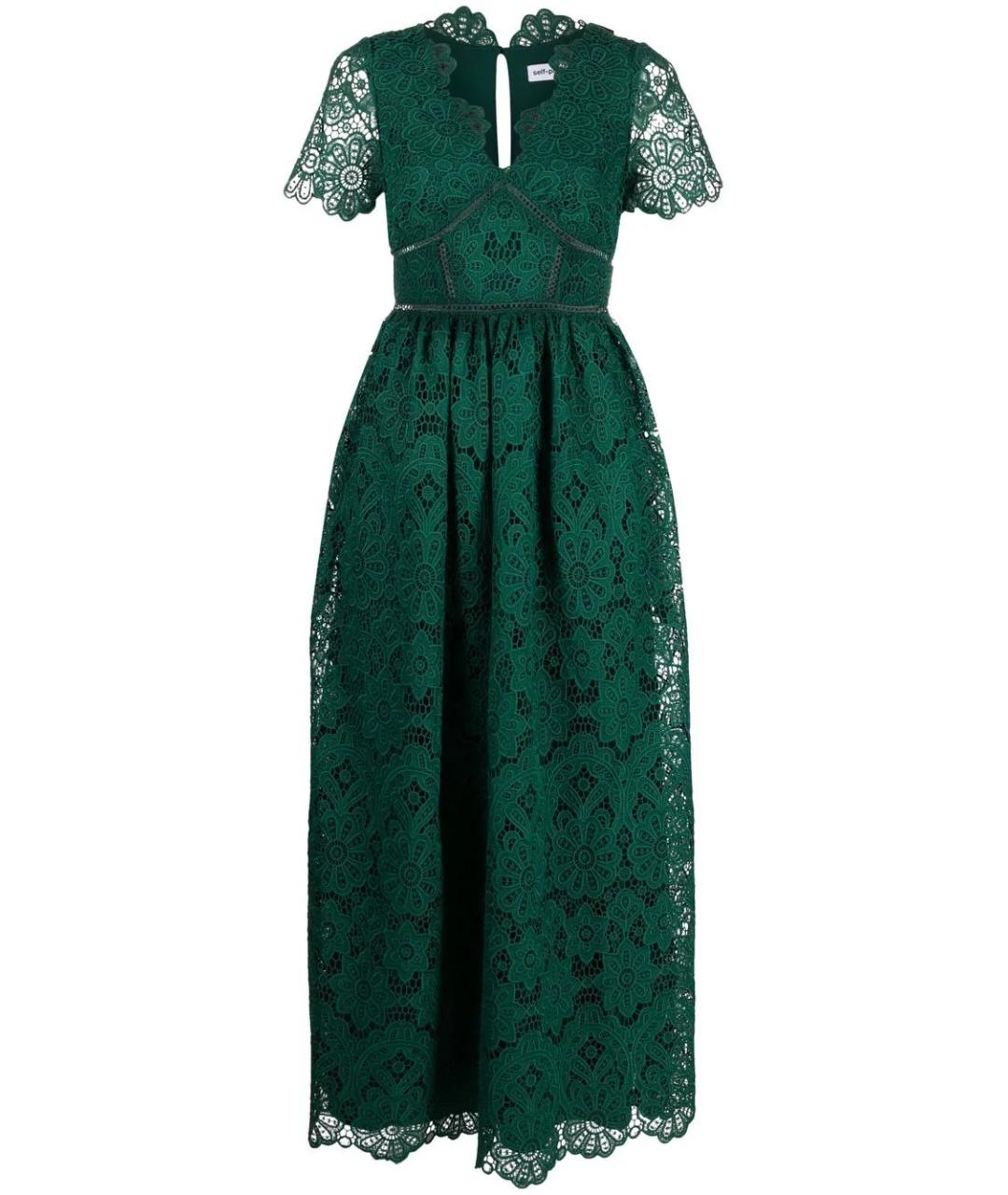 SELF-PORTRAIT Зеленые повседневное платье, фото 1