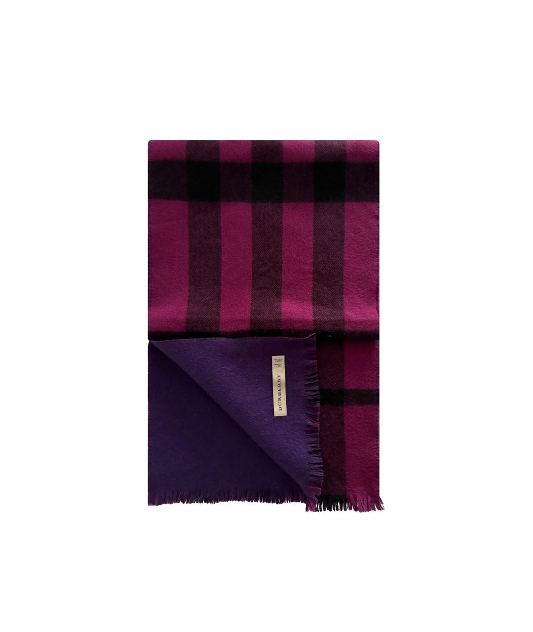 BURBERRY Фиолетовый кашемировый шарф, фото 1