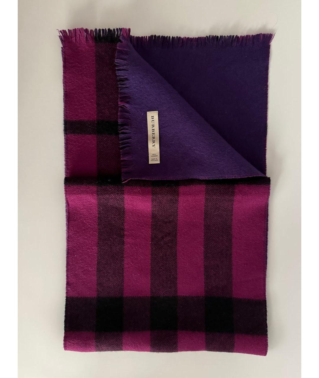 BURBERRY Фиолетовый кашемировый шарф, фото 6