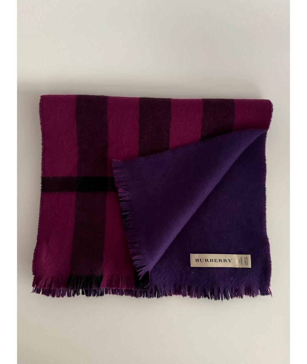 BURBERRY Фиолетовый кашемировый шарф, фото 4