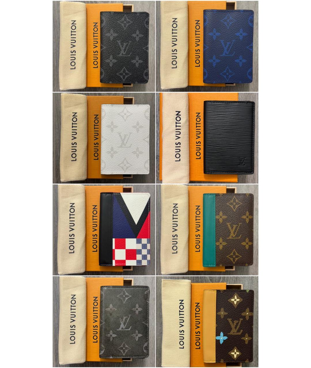 LOUIS VUITTON Серый кожаный кардхолдер, фото 7