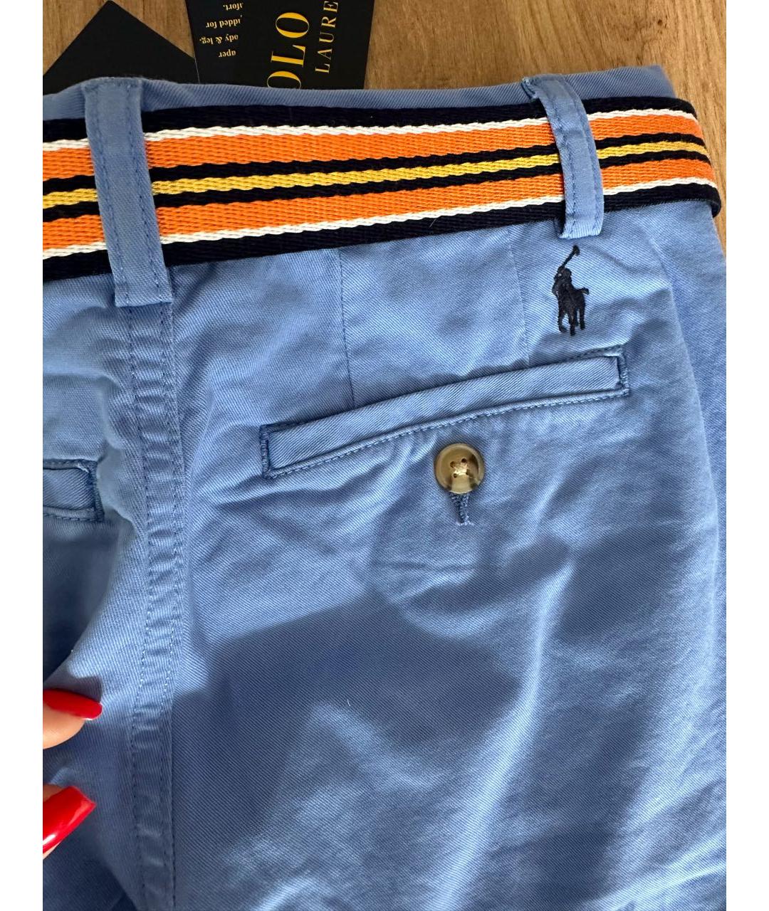 POLO RALPH LAUREN Голубые хлопковые брюки и шорты, фото 3