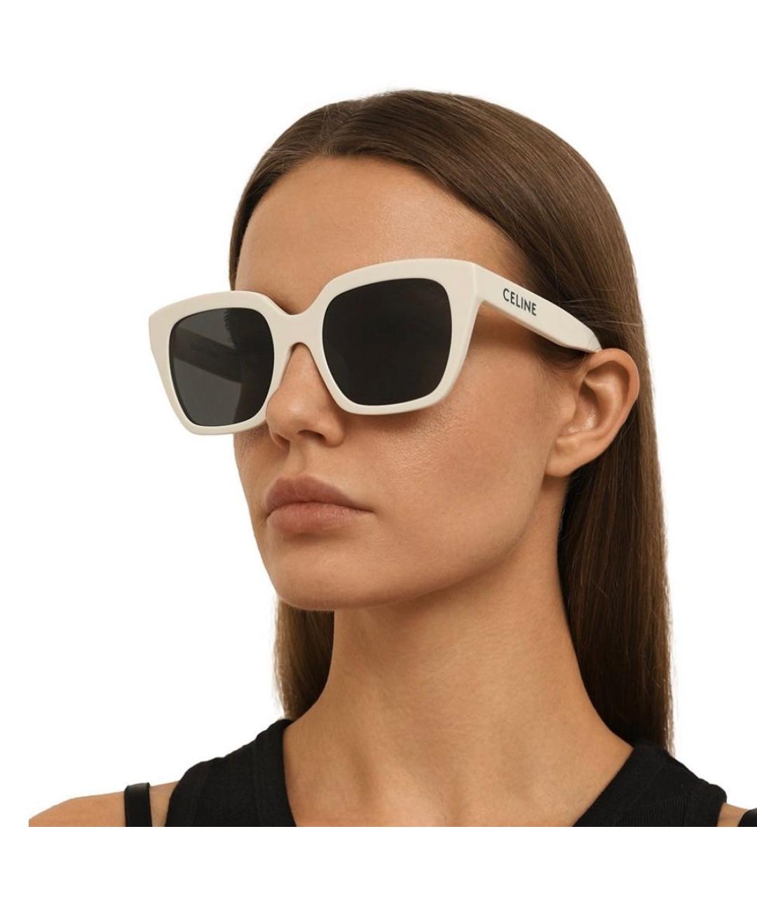CELINE Белые пластиковые солнцезащитные очки, фото 6