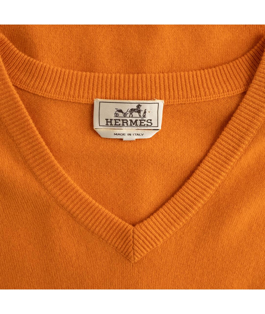 HERMES Оранжевый кашемировый джемпер / свитер, фото 3