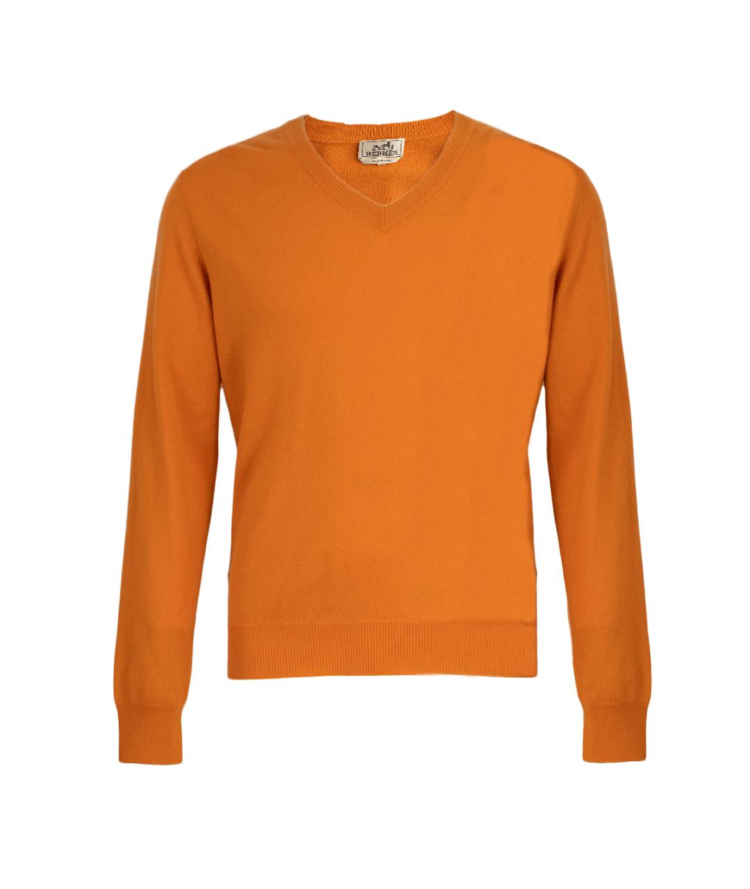 HERMES Оранжевый кашемировый джемпер / свитер, фото 1