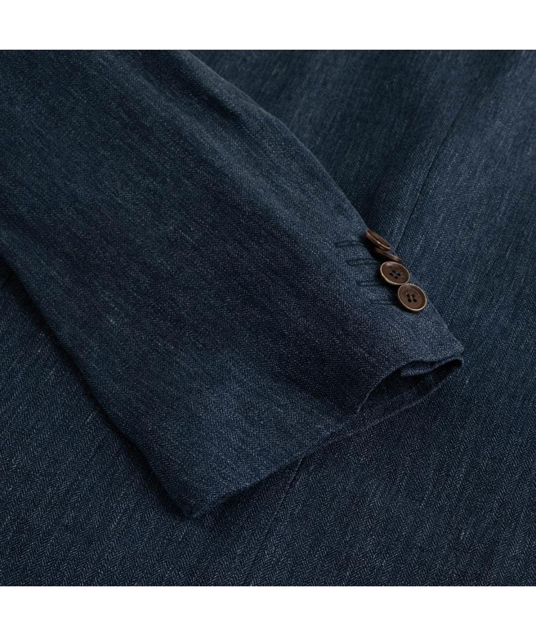LORO PIANA Темно-синий хлопковый пиджак, фото 5
