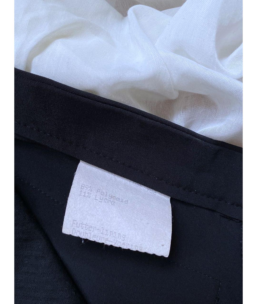 CLAUDE MONTANA VINTAGE Черные полиамидовые прямые брюки, фото 3