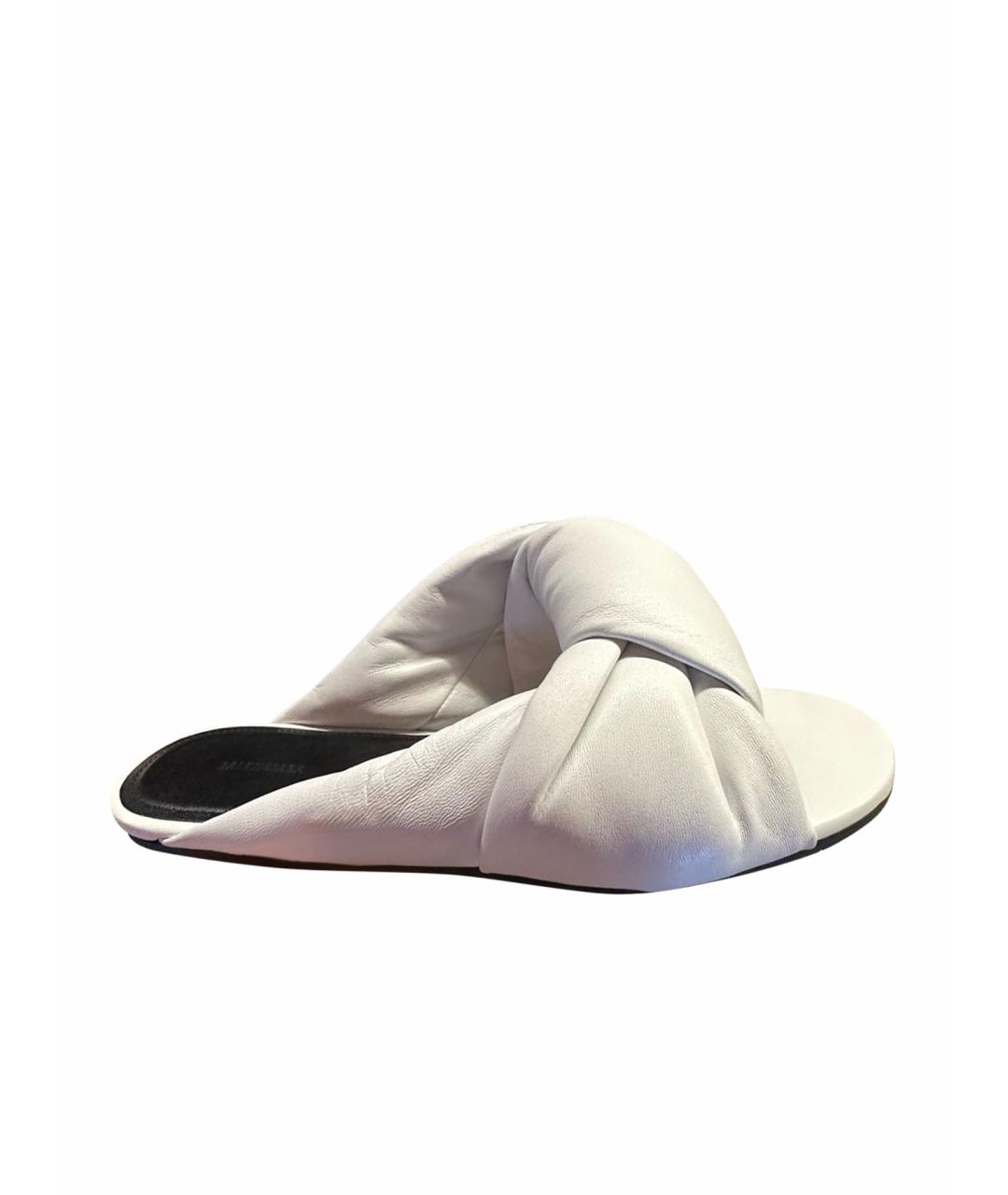 BALENCIAGA Белые кожаные сандалии, фото 1
