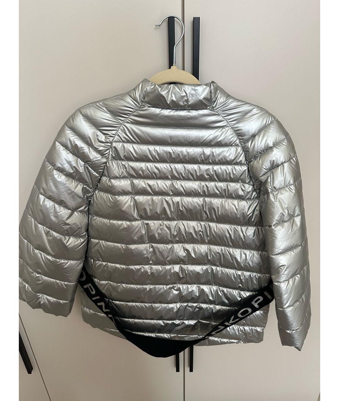 PINKO Серебряная полиуретановая куртка, фото 2