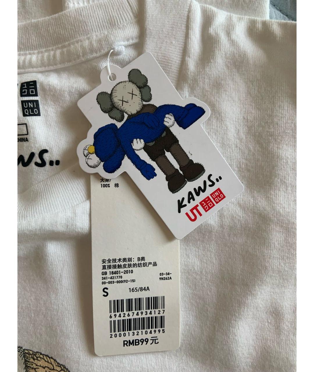 KAWS Белая хлопковая футболка, фото 4