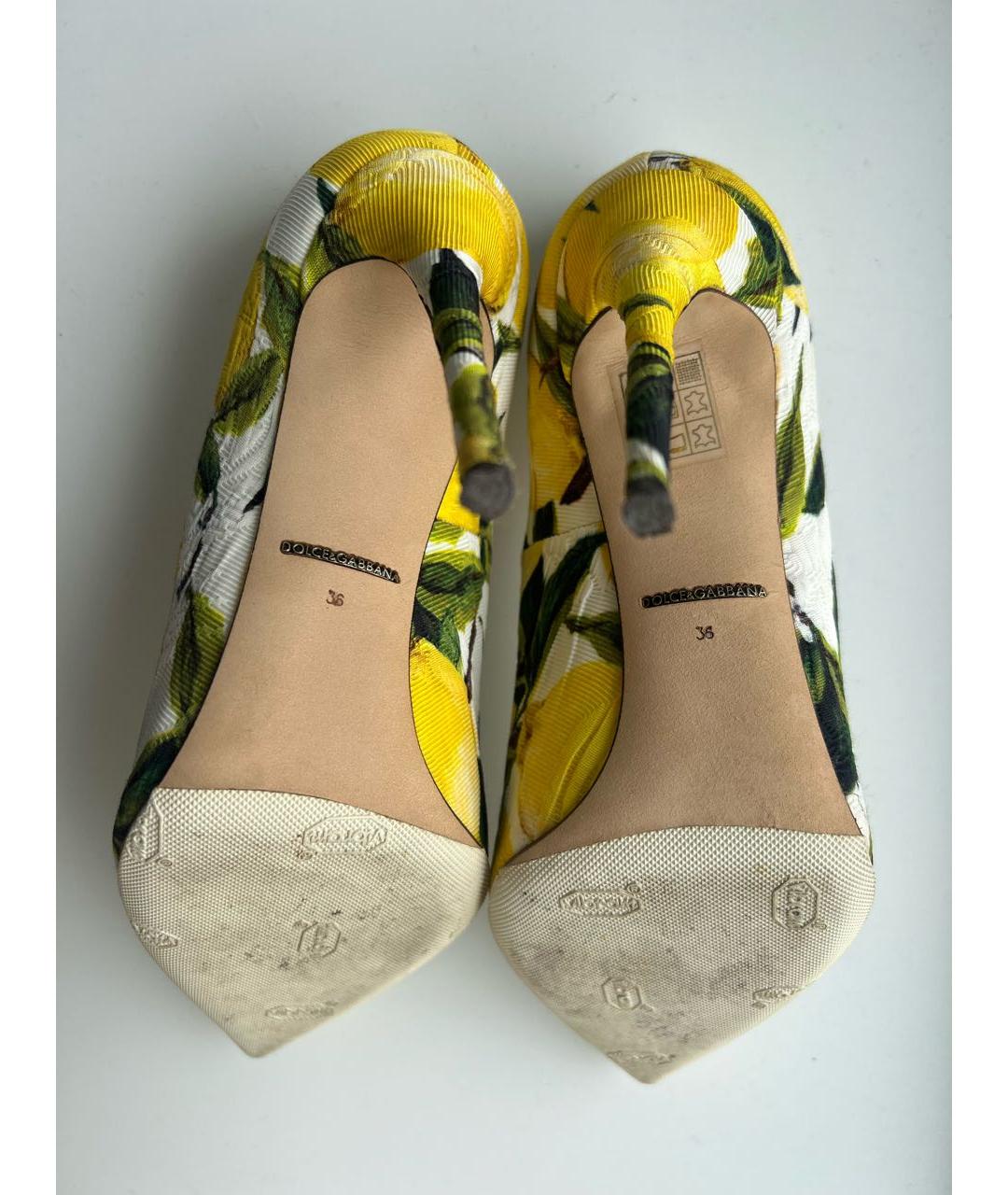 DOLCE&GABBANA Желтые текстильные туфли, фото 5