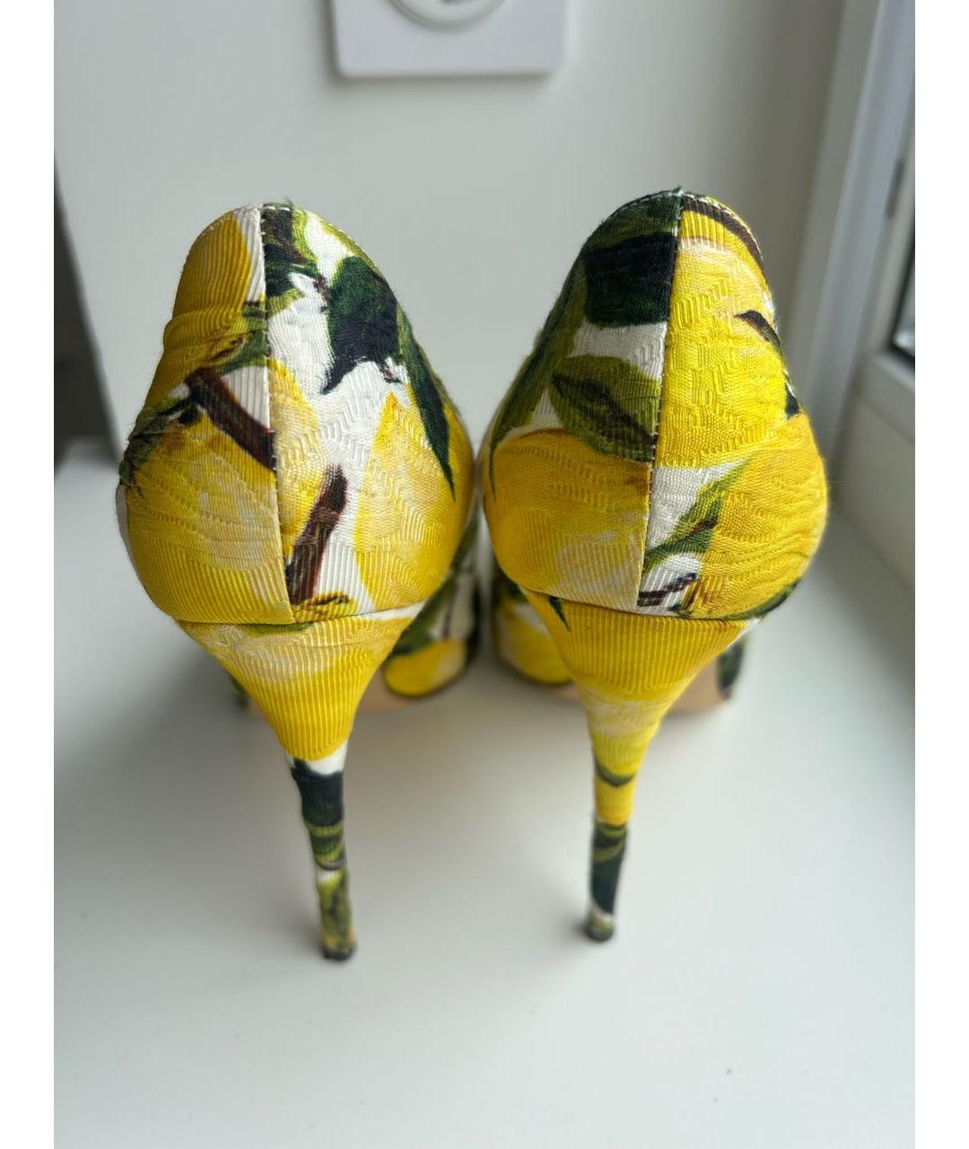 DOLCE&GABBANA Желтые текстильные туфли, фото 4