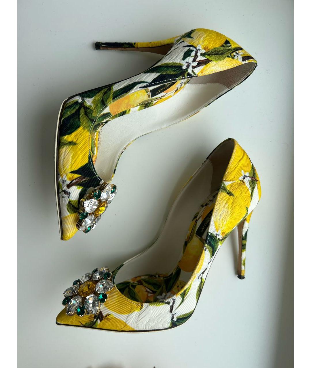 DOLCE&GABBANA Желтые текстильные туфли, фото 3