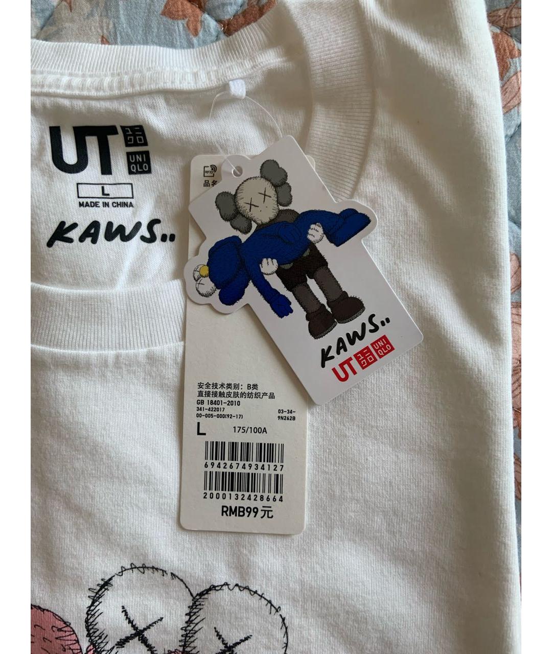 KAWS Белая хлопковая футболка, фото 4
