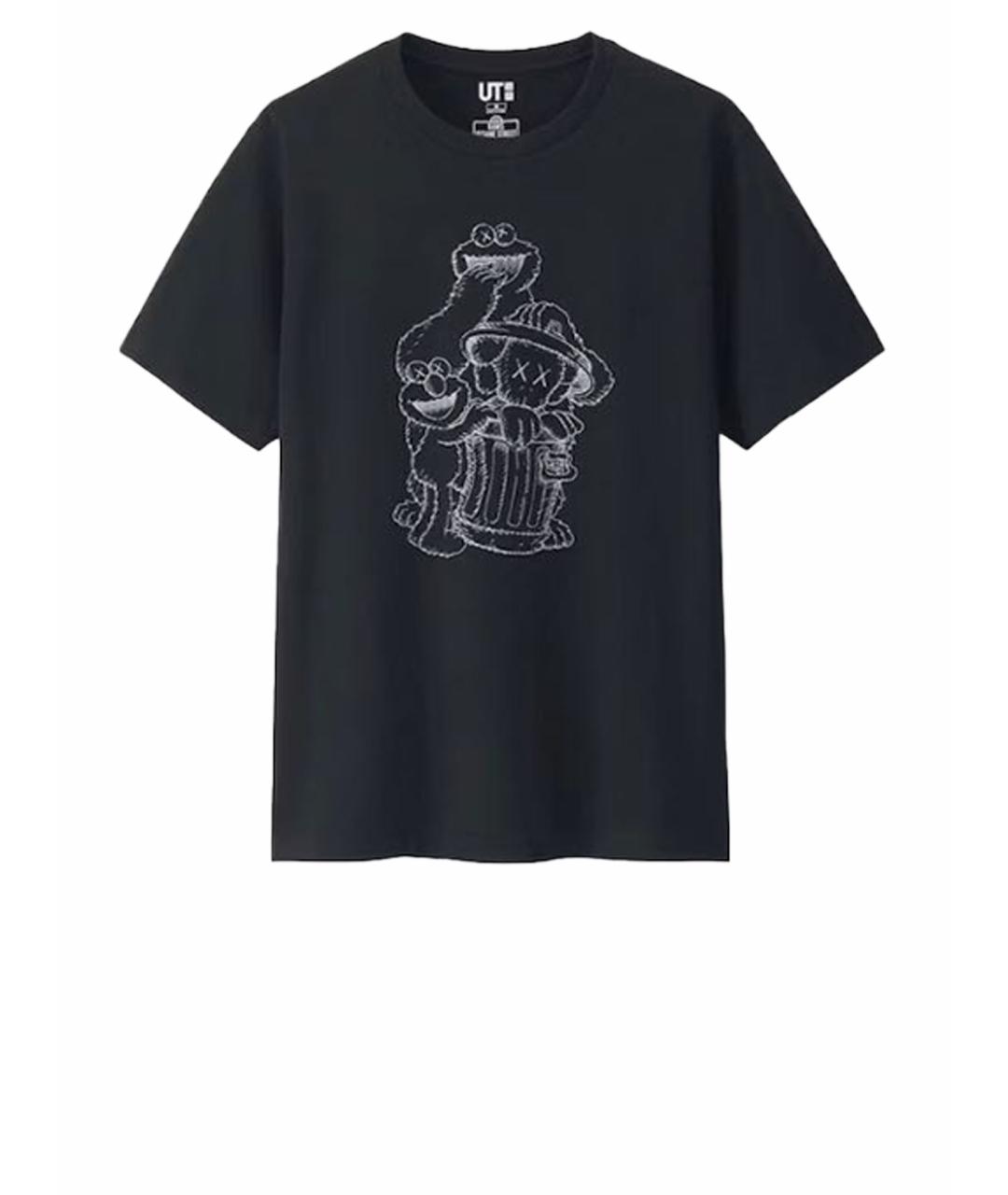 KAWS Черная хлопковая футболка, фото 1