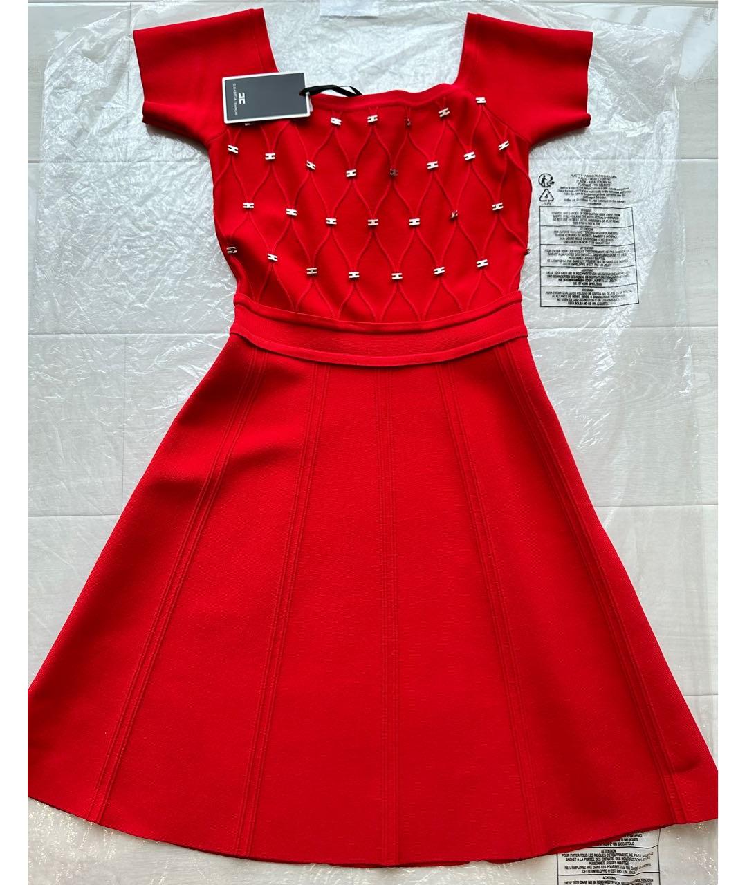 ELISABETTA FRANCHI Красное коктейльное платье, фото 2