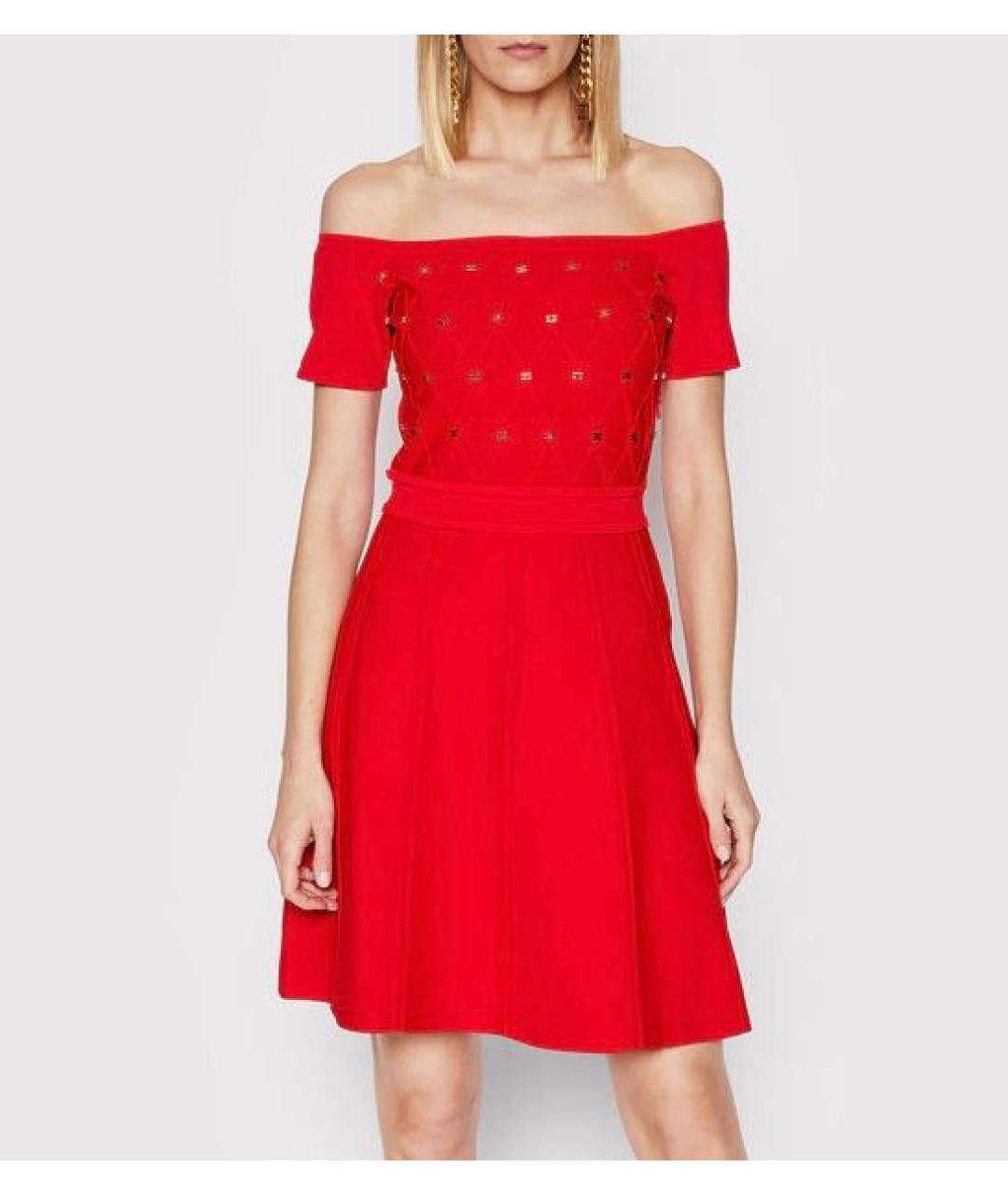 ELISABETTA FRANCHI Красное коктейльное платье, фото 6