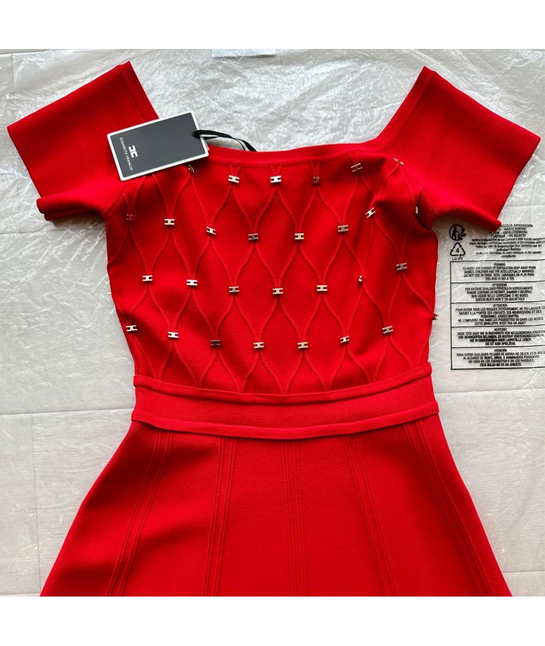 ELISABETTA FRANCHI Красное коктейльное платье, фото 4