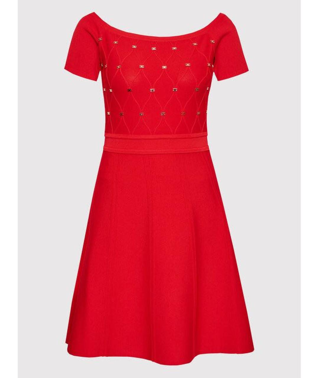ELISABETTA FRANCHI Красное коктейльное платье, фото 8