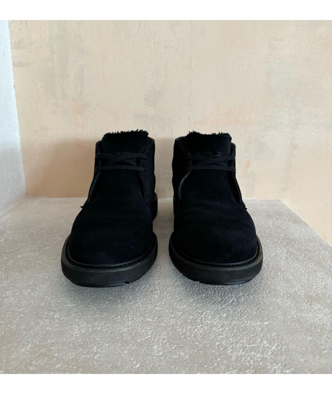 TOD'S Черные замшевые низкие ботинки, фото 2