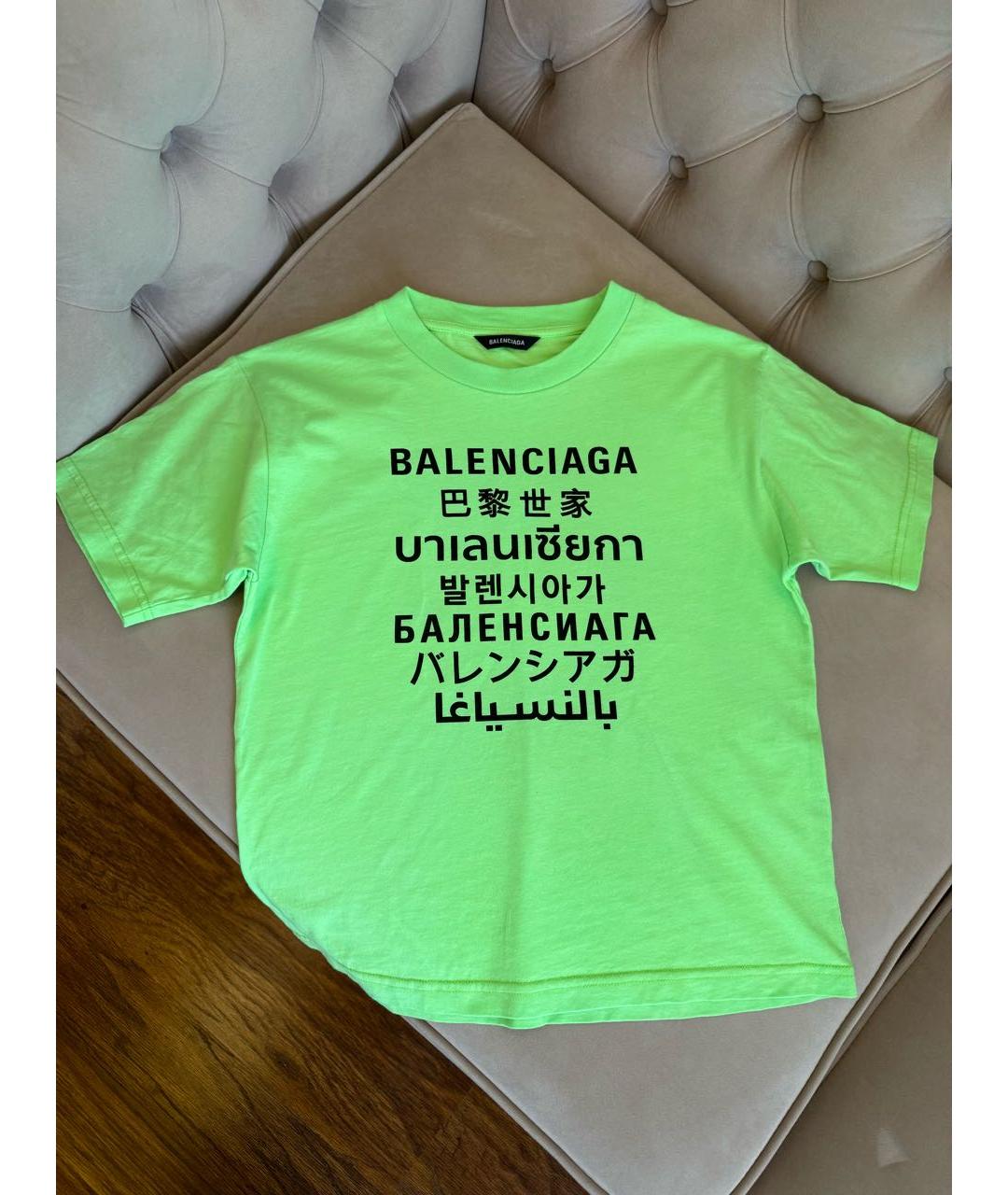 BALENCIAGA Салатовый хлопковый детская футболка / топ, фото 6