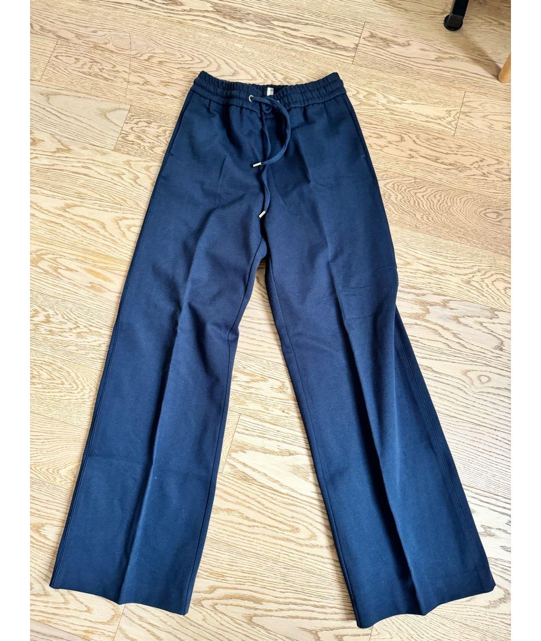 HUGO BOSS Темно-синие хлопковые прямые брюки, фото 4