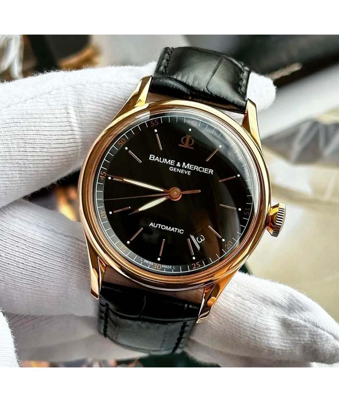 BAUME&MERCIER Черные часы из розового золота, фото 2