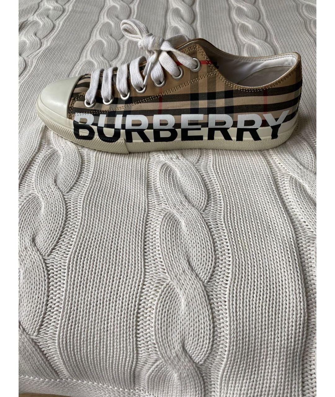 BURBERRY Бежевые кеды, фото 8