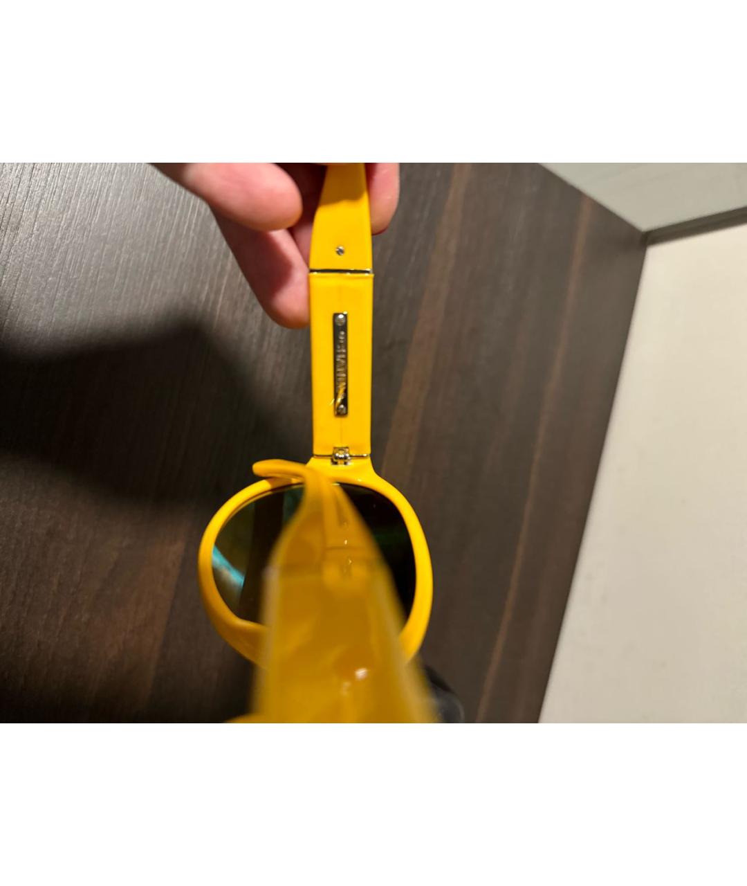 CHANEL PRE-OWNED Желтые пластиковые солнцезащитные очки, фото 5