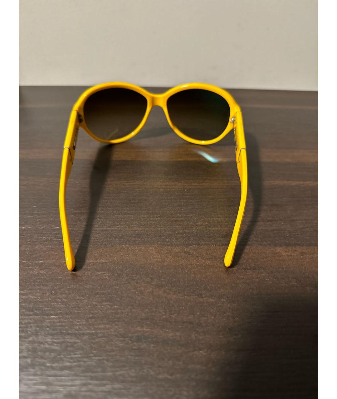 CHANEL PRE-OWNED Желтые пластиковые солнцезащитные очки, фото 7