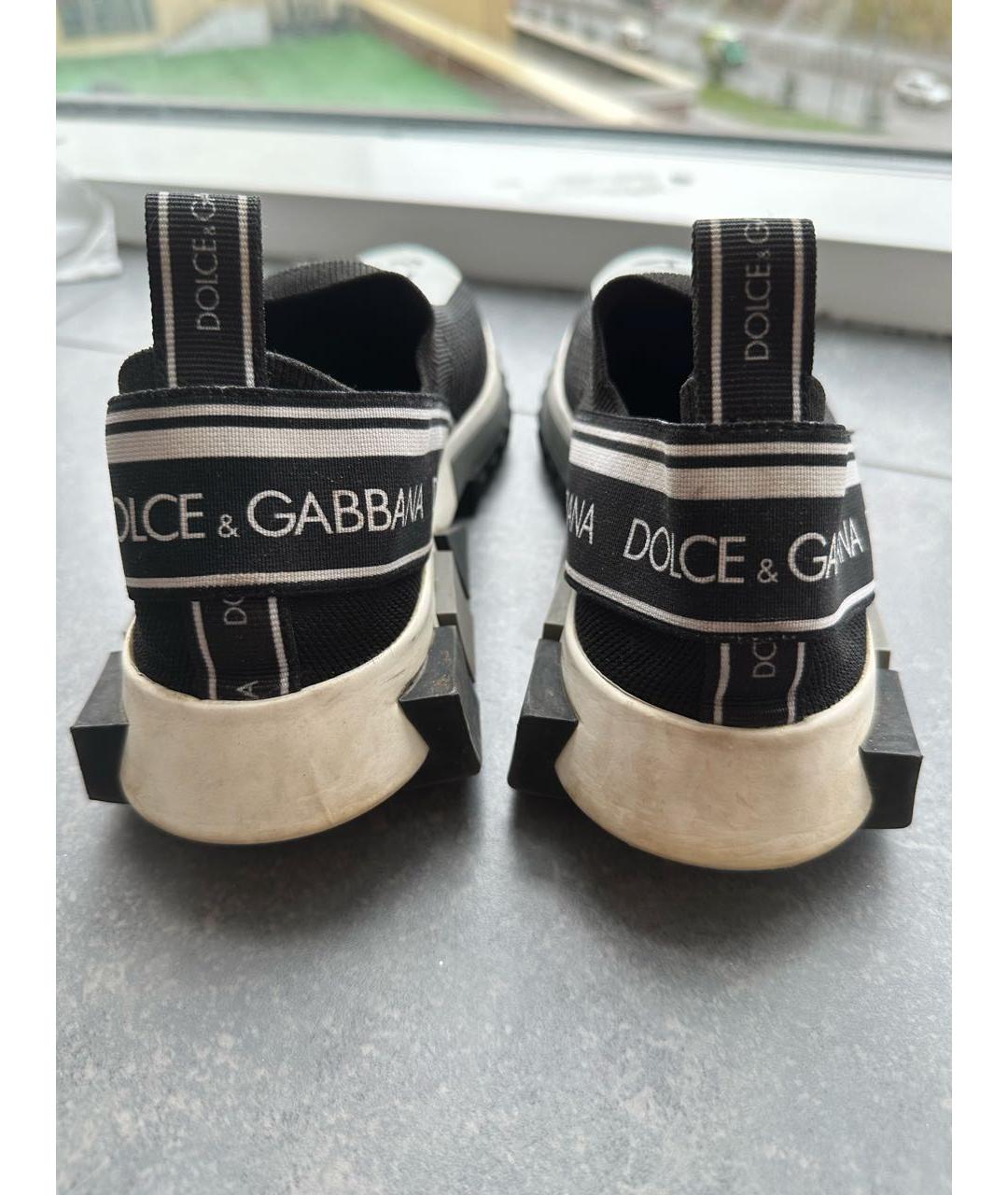 DOLCE&GABBANA Черные текстильные кроссовки, фото 7