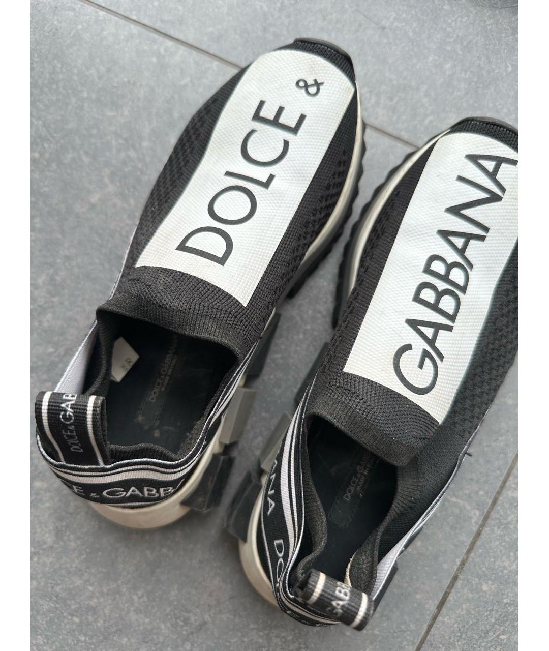 DOLCE&GABBANA Черные текстильные кроссовки, фото 5