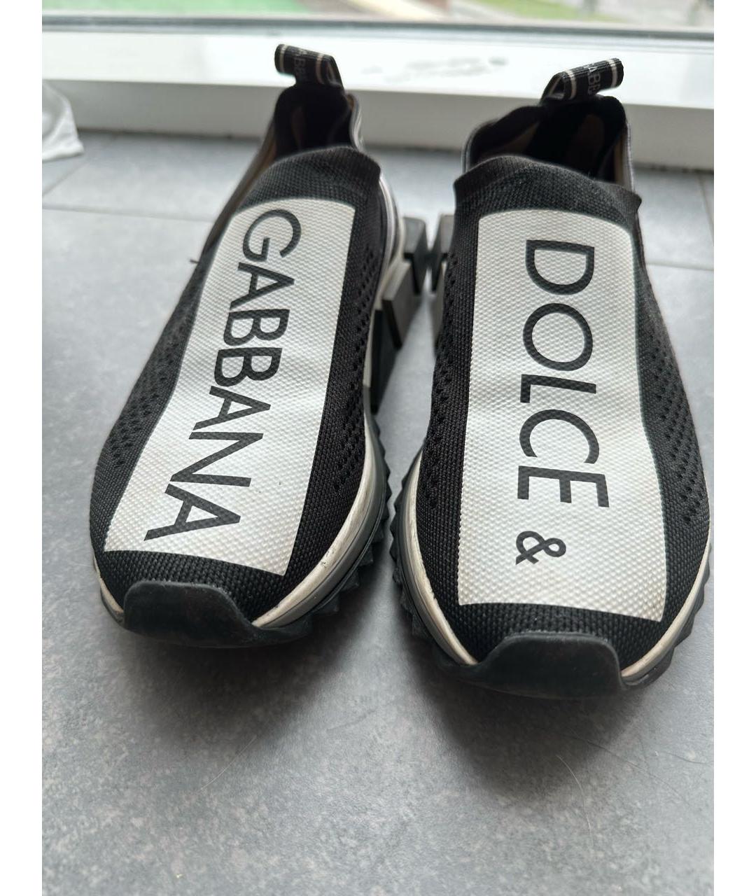 DOLCE&GABBANA Черные текстильные кроссовки, фото 6