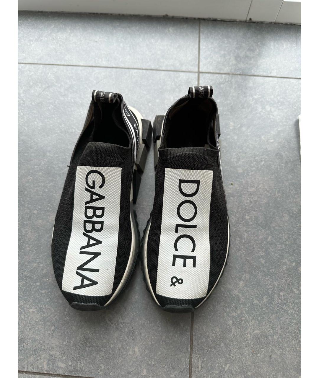DOLCE&GABBANA Черные текстильные кроссовки, фото 2