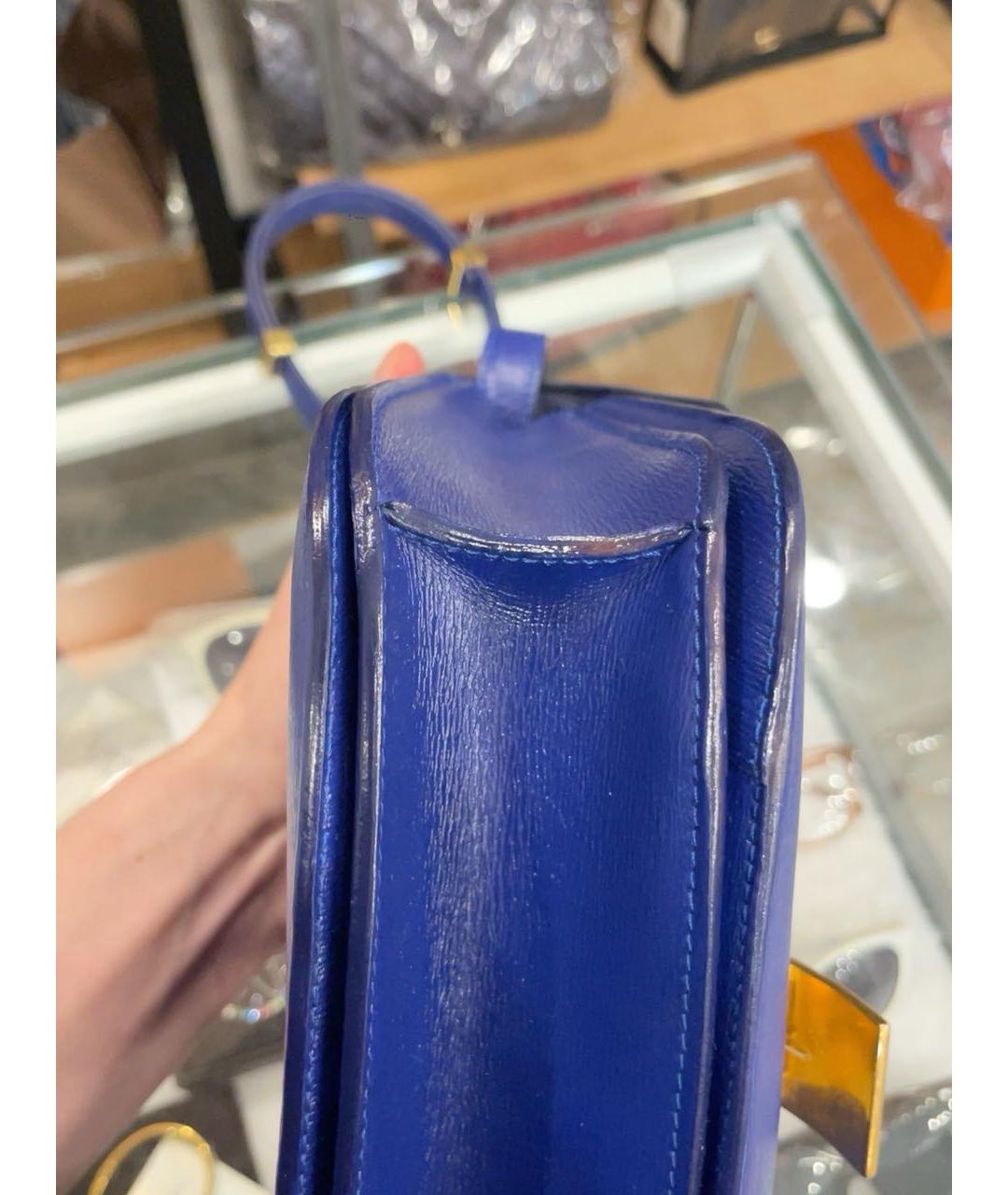 CELINE PRE-OWNED Синяя кожаная сумка через плечо, фото 6