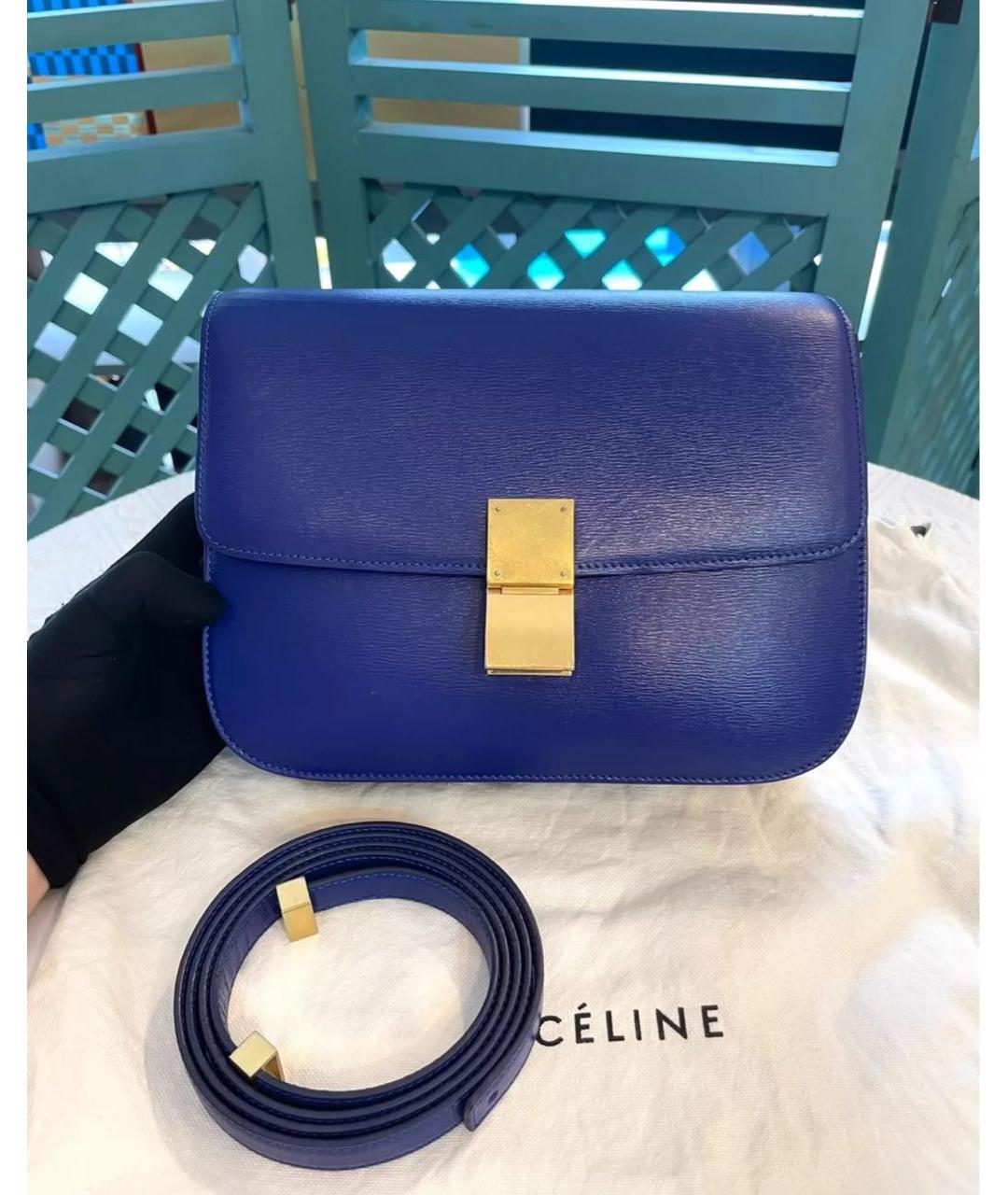 CELINE PRE-OWNED Синяя кожаная сумка через плечо, фото 2